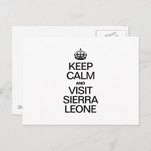 BLIJF RUSTIG EN BEZOEK SIERRA LEONE BRIEFKAART (Voorkant / Achterkant)