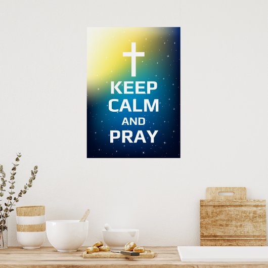 Blijf rustig en bidden poster (Keuken)