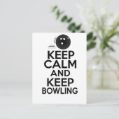 Blijf rustig en blijf bij Bowling Briefkaart (Staand voorkant)