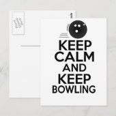 Blijf rustig en blijf bij Bowling Briefkaart (Voorkant / Achterkant)