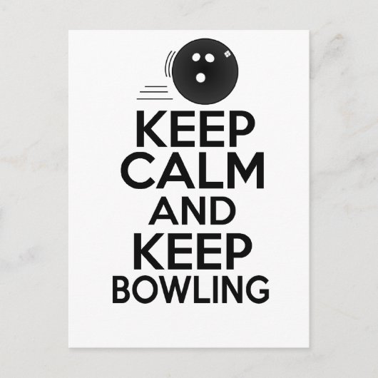 Blijf rustig en blijf bij Bowling Briefkaart (Voorkant)