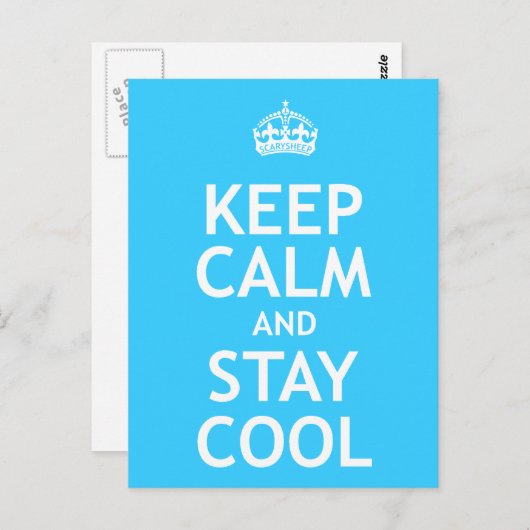 Blijf rustig en blijf koel briefkaart (Voorkant / Achterkant)