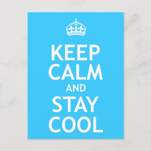 Blijf rustig en blijf koel briefkaart (Voorkant)