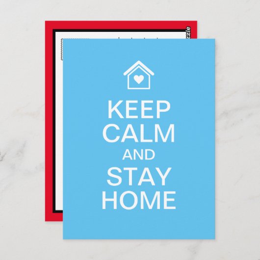 Blijf rustig en blijf thuis briefkaart (Voorkant / Achterkant)
