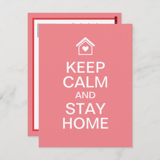 Blijf rustig en blijf thuis briefkaart (Voorkant / Achterkant)