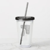 Blijf rustig en blijf thuis met uw kat acryl drinkbeker (Achterkant)