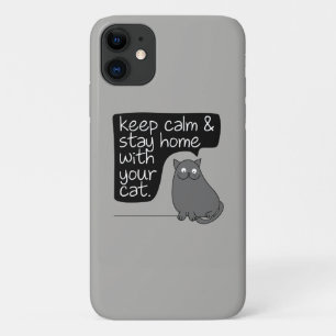 Blijf rustig en blijf thuis met uw kat Case-Mate iPhone case