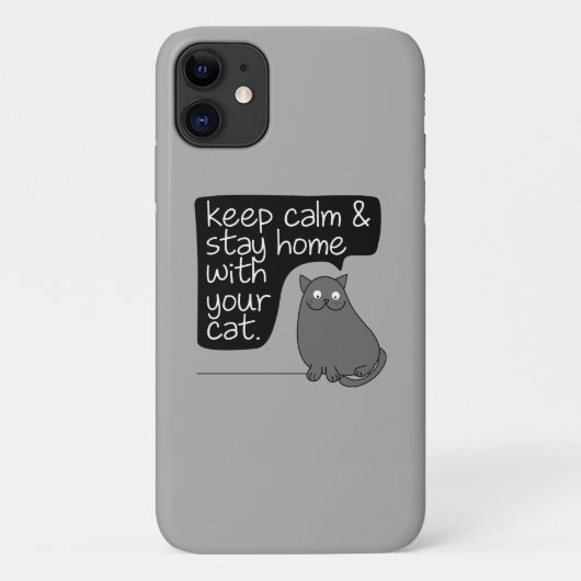 Blijf rustig en blijf thuis met uw kat Case-Mate iPhone case (Achterkant)