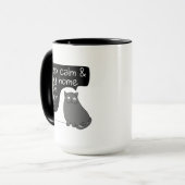 Blijf rustig en blijf thuis met uw kat mok (Voorkant links)