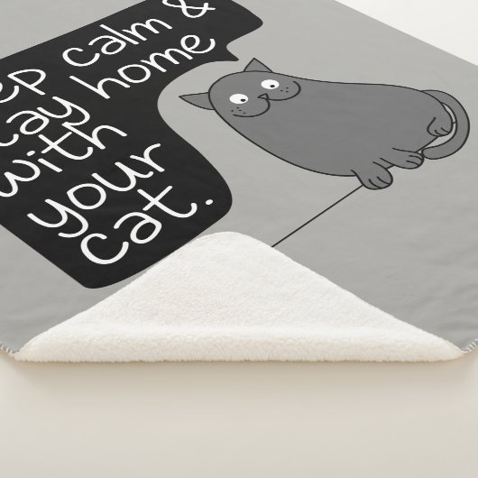 Blijf rustig en blijf thuis met uw kat sherpa deken (3/4)