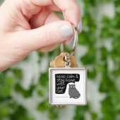 Blijf rustig en blijf thuis met uw kat sleutelhanger (Hand)