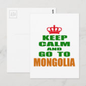 Blijf rustig en ga naar Mongolië Briefkaart (Voorkant / Achterkant)