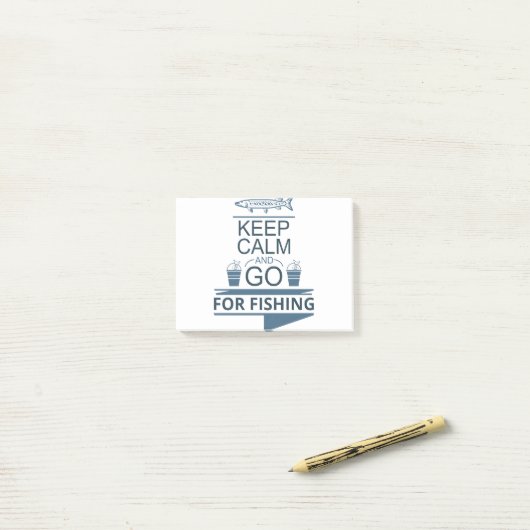 Blijf rustig en ga vissen post-it® notes (Op bureau)