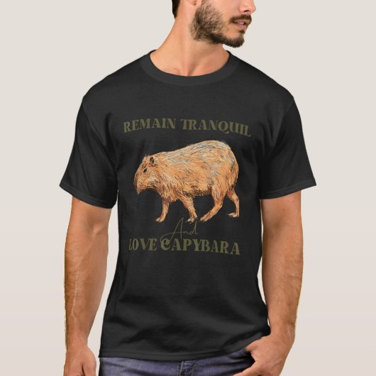 Blijf rustig en hou van Capybara Hand getrokken Ca T-shirt (Voorkant)