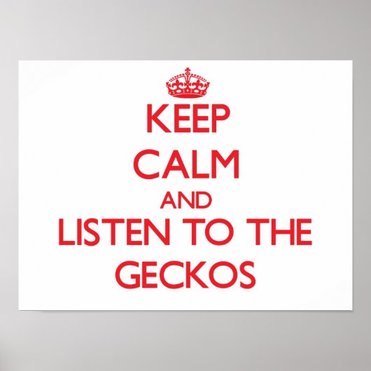 Blijf rustig en luister naar de Geckos Poster (Voorkant)