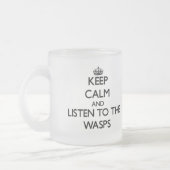 Blijf rustig en luister naar de Wasps Matglas Koffiemok (Links)