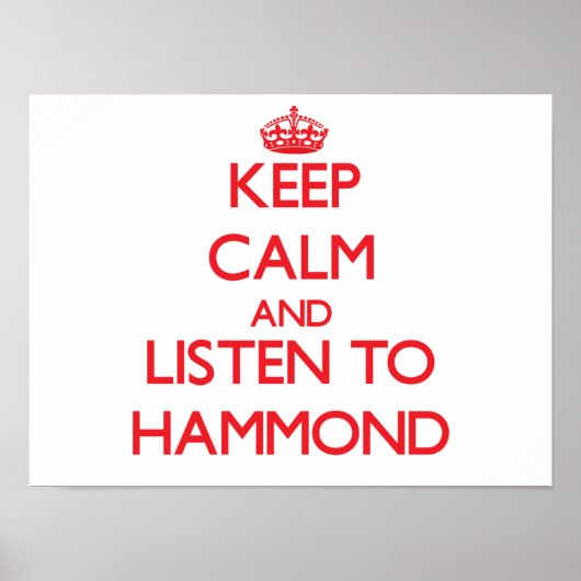 Blijf rustig en luister naar Hammond Poster (Voorkant)