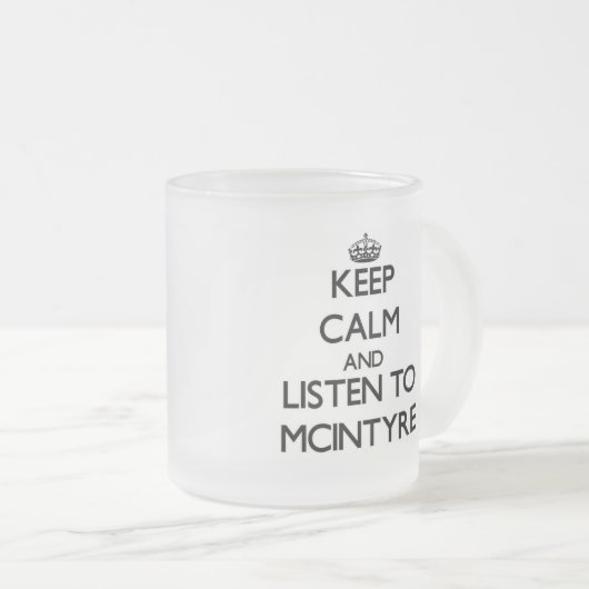 Blijf rustig en luister naar Mcintyre Matglas Koffiemok (Voorkant rechts)