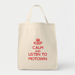 Blijf rustig en luister naar MOTOWN Tote Bag