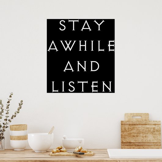 Blijf rustig en luister poster (Keuken)