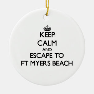 Blijf rustig en ontsnappen aan Ft Myers Beach Flor Keramisch Ornament