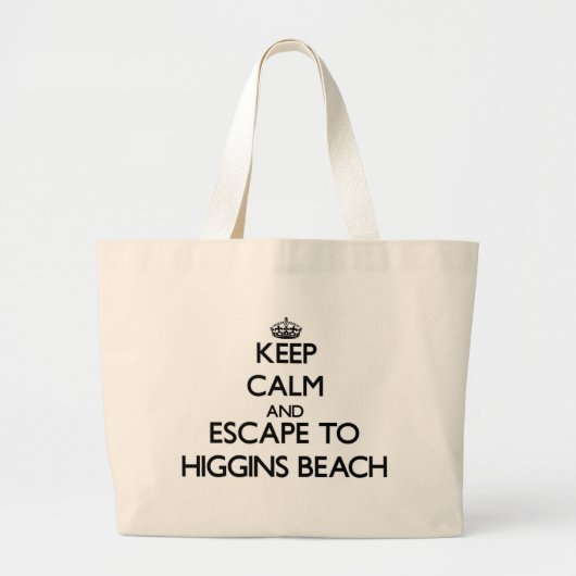 Blijf rustig en ontsnappen aan Higgins Beach Maine Grote Tote Bag (Voorkant)