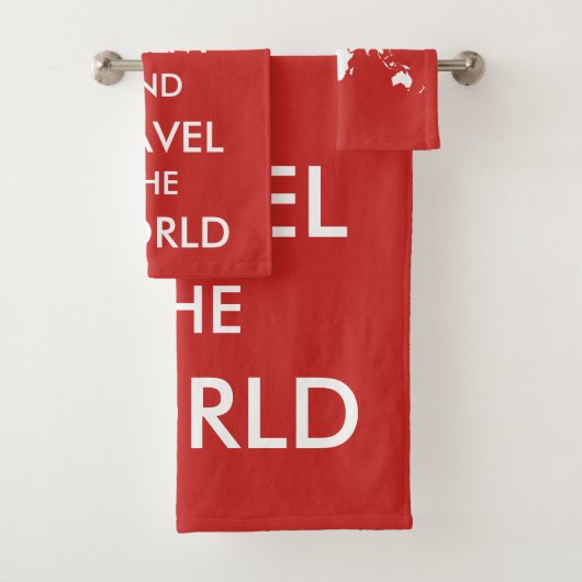Blijf rustig en reis de wereld rond bad handdoek (Insitu)