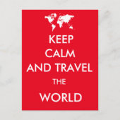 Blijf rustig en reis de wereld rond briefkaart (Voorkant)