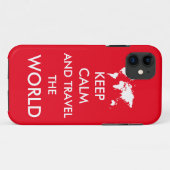 Blijf rustig en reis de wereld rond Case-Mate iPhone case (Achterkant (horizontaal))