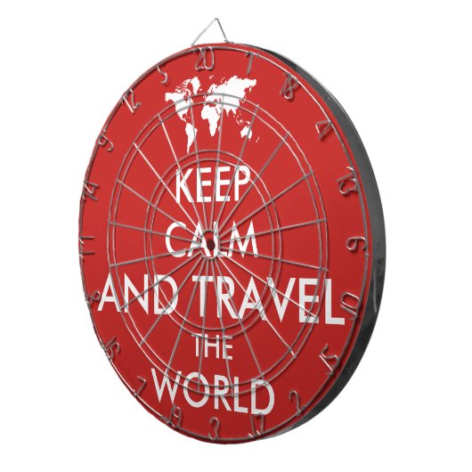 Blijf rustig en reis de wereld rond dartbord (Voorkant Rechts)