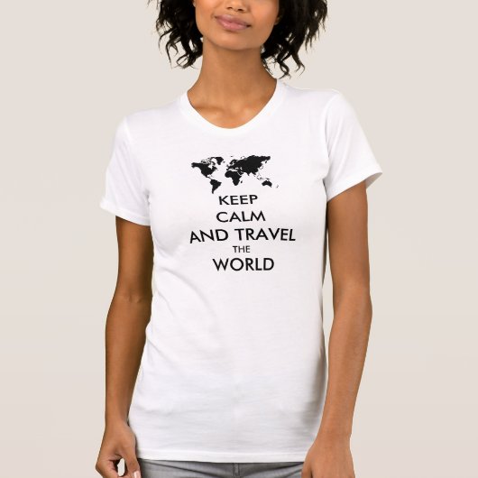 Blijf rustig en reis de wereld rond t-shirt (Voorkant)