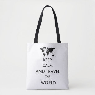 Blijf rustig en reis de wereld rond tote bag