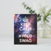 Blijf rustig en #yoloswag briefkaart (Staand voorkant)