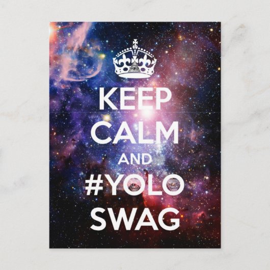 Blijf rustig en #yoloswag briefkaart (Voorkant)