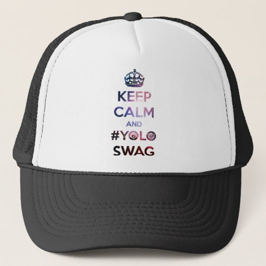 Blijf rustig en #yoloswag trucker pet (Voorkant)