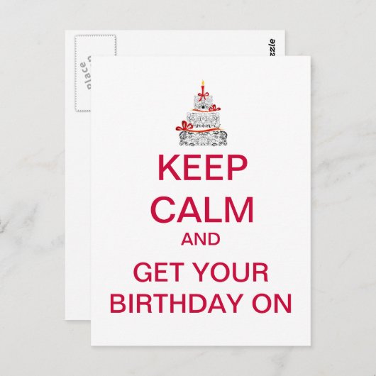 BLIJF RUSTIG Happy Birthday Briefkaart (Voorkant / Achterkant)