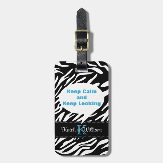 Blijf rustig kijken, zebra Print Bagagelabel (Voorkant verticaal)