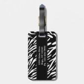 Blijf rustig kijken, zebra Print Bagagelabel (Achterkant verticaal)