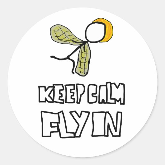 Blijf rustig vliegen ronde sticker (Voorkant)