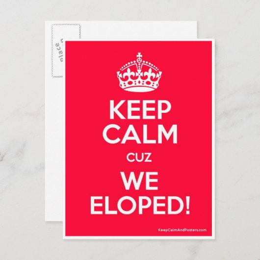 BLIJF RUSTIG, want WE HEBBEN GEHOLPEN! Aankondigingskaart (Voorkant / Achterkant)