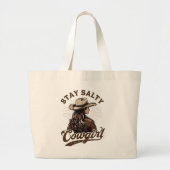 Blijf Salty Cowgirl Canvas tas | Westerne retro ta (Voorkant)