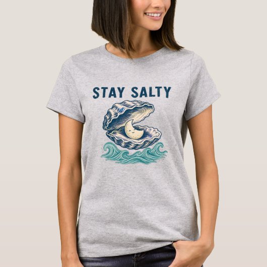 Blijf Salty Minimalist Kust T-shirt (Voorkant)