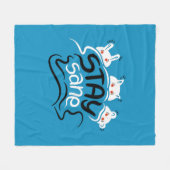 Blijf Sane Funny Madness Typografie Fleece Deken (Voorkant (Horizontaal))