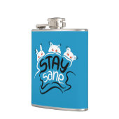 Blijf Sane Funny Madness Typografie Heupfles (Links)