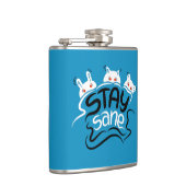 Blijf Sane Funny Madness Typografie Heupfles (Rechts)