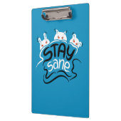 Blijf Sane Funny Madness Typografie Klembord (Links)