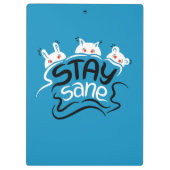 Blijf Sane Funny Madness Typografie Klembord (Achterkant)