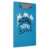 Blijf Sane Funny Madness Typografie Klembord (Rechts)