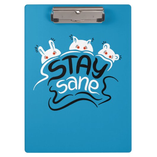 Blijf Sane Funny Madness Typografie Klembord (Voorkant)