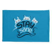 Blijf Sane Funny Madness Typografie Kussensloop (Achterkant)